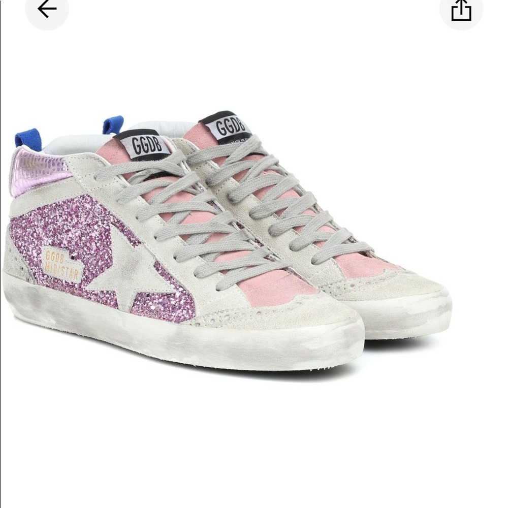 pink sparkle golden goose mid star